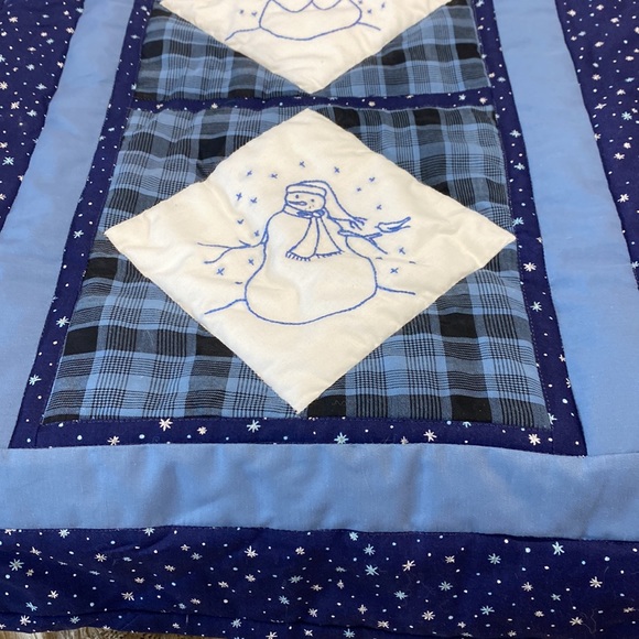 COPY - EMBROIDERED AND QUILTED SNOWMAN WALL HANGING - Picture 3 of 5
